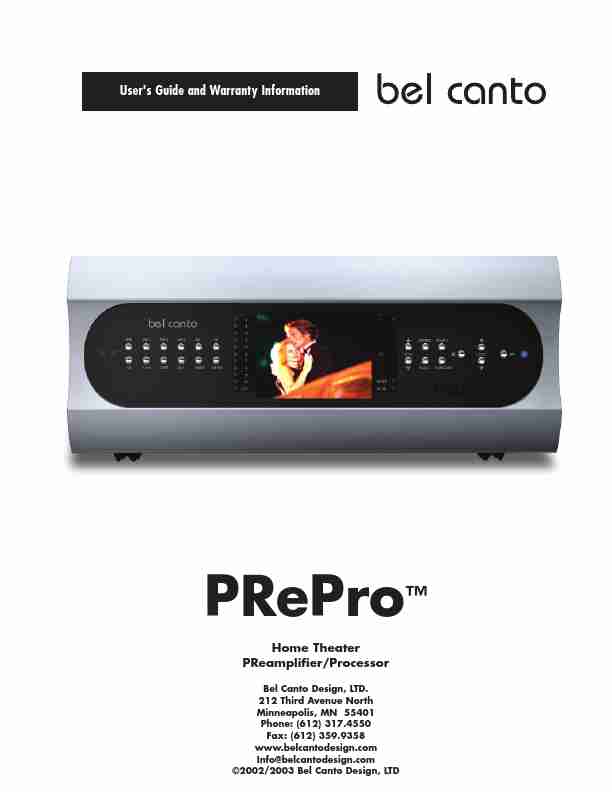Bel Canto Design Stereo Amplifier PReProTM-page_pdf